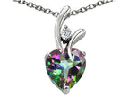 Star K™Heart Shaped 8mm Mystic Topaz Pendant Necklace