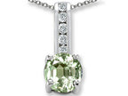 Finejewelers Green Amethyst And Cubic Zirconia Pendant Necklace