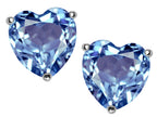 Star K™ 7mm Heart Simulated Aquamarine Earrings Studs