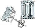 Tommaso Design™ Emerald Cut 7x5mm Genuine Aquamarine Earrings