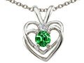 Tommaso Design™ Simulated Emerald Heart Pendant Necklace