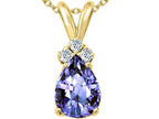 Tommaso Design™ Pear Shape Genuine Tanzanite Pendant Necklace