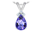 Star K Pear Shape Genuine Tanzanite Pendant Necklace