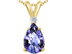 Tommaso Design™ Genuine Tanzanite and Diamond Pendant Necklace