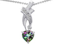 Star K™ 925 Genuine Heart Shaped Mystic Topaz Pendant Necklace