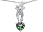Star K™ 925 Genuine Heart Shaped Mystic Topaz Pendant Necklace