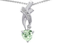 Star K™ 925 Genuine Heart Green Amethyst Pendant Necklace