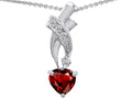 Star K™ 925 Genuine Heart Garnet Pendant Necklace