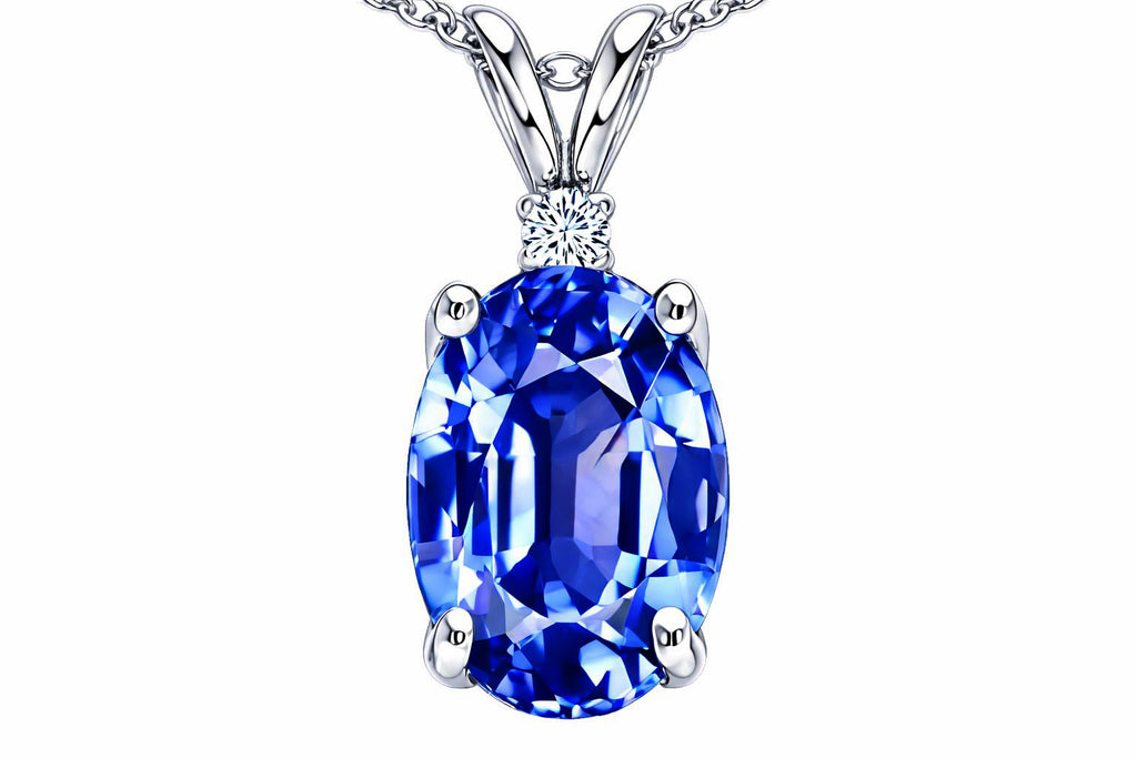Tommaso Design™ Oval 8x6mm Genuine Tanzanite Pendant Necklace