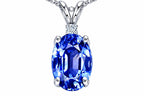 Tommaso Design™ Oval 8x6mm Genuine Tanzanite Pendant Necklace
