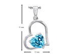 Star K™ 7mm Heart Shape Simulated Blue Topaz Pendant Necklace
