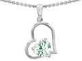 Star K™ 7mm Heart Shape Green Amethyst Pendant Necklace