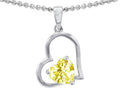 Star K™ 7mm Heart Shape Lemon Quartz Pendant Necklace