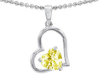 Star K™ 7mm Heart Shape Lemon Quartz Pendant Necklace
