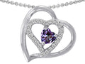 Star K™ Simulated Heart Shape Alexandrite Pendant Necklace