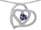 Star K™ Simulated Heart Shape Alexandrite Pendant Necklace