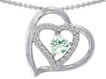 Star K™ Genuine Heart Shape Green Amethyst Pendant Necklace