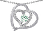 Star K™ Genuine Heart Shape Green Amethyst Pendant Necklace