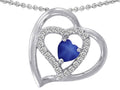 Star K™ Created Heart Shape Star Sapphire Pendant Necklace