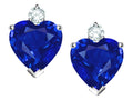 Star K™ Heart Shape 7mm Simulated Sapphire Earrings