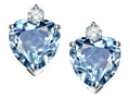 Star K™ Heart Shape 7mm Simulated Aquamarine Earrings