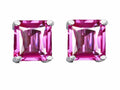 Star K™ Square 7mm Created Pink Sapphire Earrings