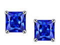 Star K™ Square Cut 7mm Created Sapphire Earrings