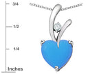 Star K™ Heart Shape 8mm Simulated Turquoise Endless Love Pendant Necklace