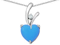 Star K™ Heart Shape 8mm Simulated Turquoise Endless Love Pendant Necklace