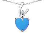 Star K™ Heart Shape 8mm Simulated Turquoise Endless Love Pendant Necklace
