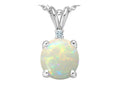 Tommaso Design™ 7mm Round Genuine Opal Pendant Necklace
