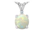 Tommaso Design™ 7mm Round Genuine Opal Pendant Necklace