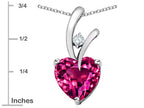 Star K™ Heart Shaped 8mm Created Dark Pink Sapphire Endless Love Pendant Necklace