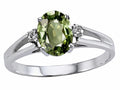 Tommaso Design Oval 7x5mm Genuine Green Sapphire Ring