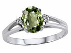 Tommaso Design Oval 7x5mm Genuine Green Sapphire Ring