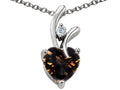 Star K™ Genuine Heart Shaped Smoky Quartz Pendant Necklace