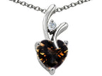 Star K™ Genuine Heart Shaped Smoky Quartz Pendant Necklace
