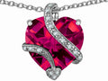 Star K™ Large 15mm Heart Shape Created Ruby Love Pendant Necklace