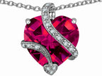 Star K™ Large 15mm Heart Shape Created Ruby Love Pendant Necklace