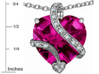 Star K™ Large 15mm Heart Shaped Created Pink Sapphire Love Pendant Necklace
