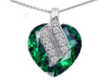 Star K™ Large 15mm Heart Shaped Simulated Emerald Solul Mate Pendant Necklace