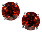 Star K™ Round 7mm Simulated Garnet Earrings Studs
