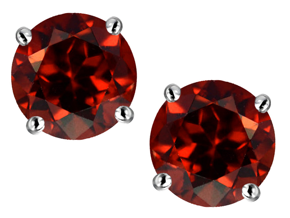 Star K™ Round 7mm Simulated Garnet Earrings Studs