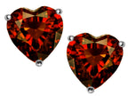 Star K™ 7mm Heart Shape Simulated Garnet Earrings Studs