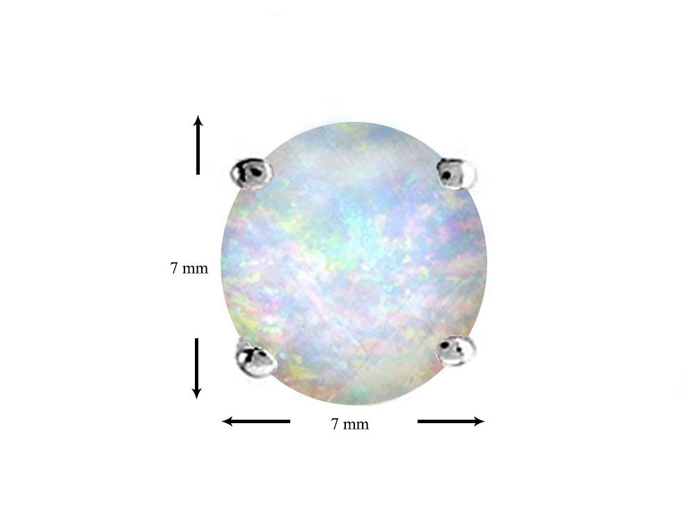 Star K™ Round 7mm Simulated Opal Earrings Studs