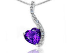 Tommaso Design™ Heart Shape 6mm Genuine Amethyst Pendant Necklace