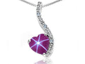 Tommaso Design™ Heart Shape 6mm Created Star Ruby Pendant Necklace