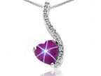 Tommaso Design™ Heart Shape 6mm Created Star Ruby Pendant Necklace