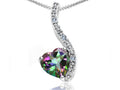 Tommaso Design™ Heart Shape 6mm Rainbow Mystic Topaz Pendant Necklace