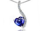 Tommaso Design™ Heart Shape 6mm Created Blue Sapphire Pendant Necklace